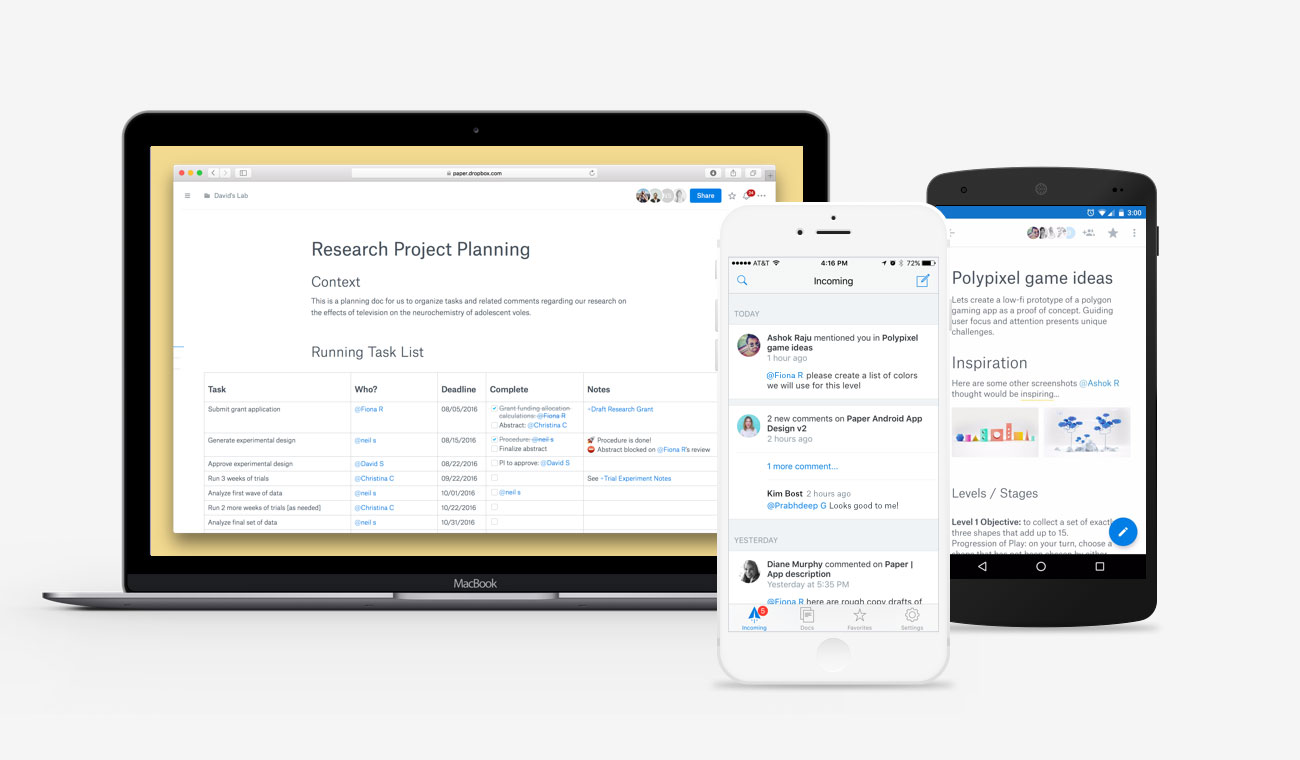 Dropbox Paper software